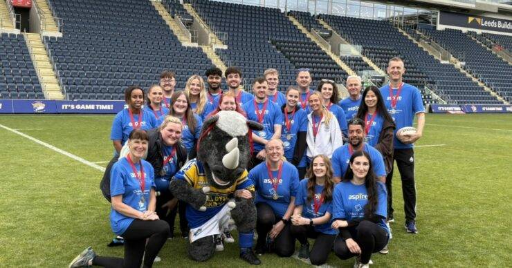 Marking our fifth year sponsoring Aspire’s tag rugby event at Headingley Stadium